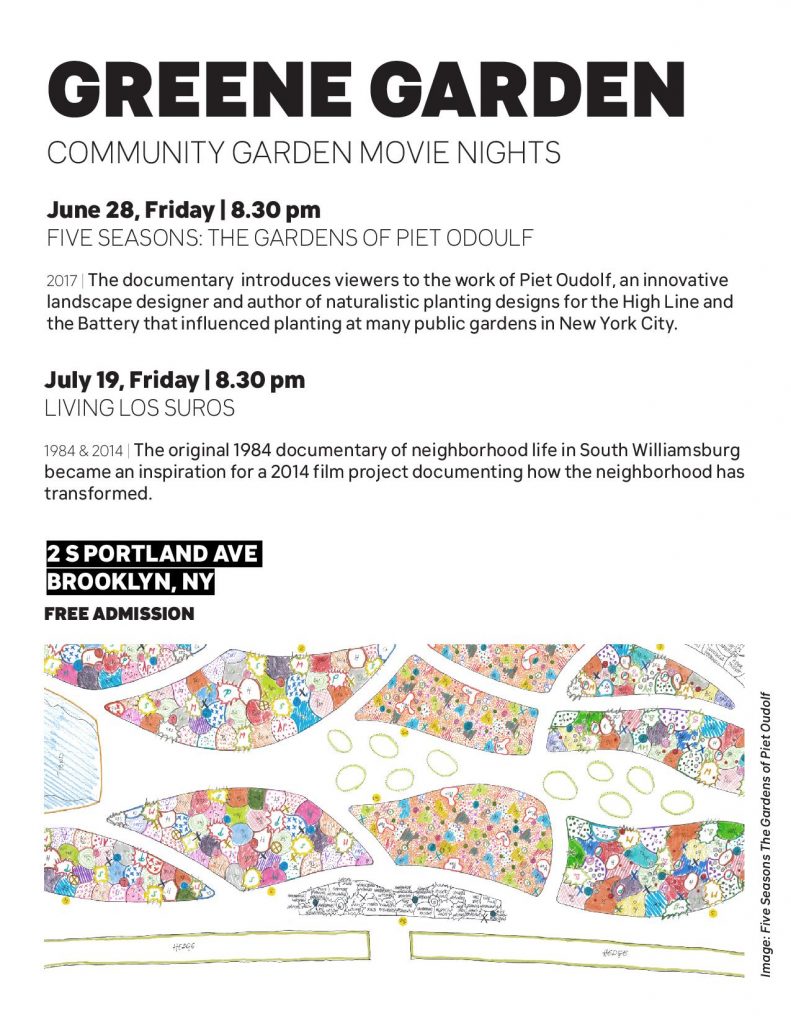 greene garden movie event flyer