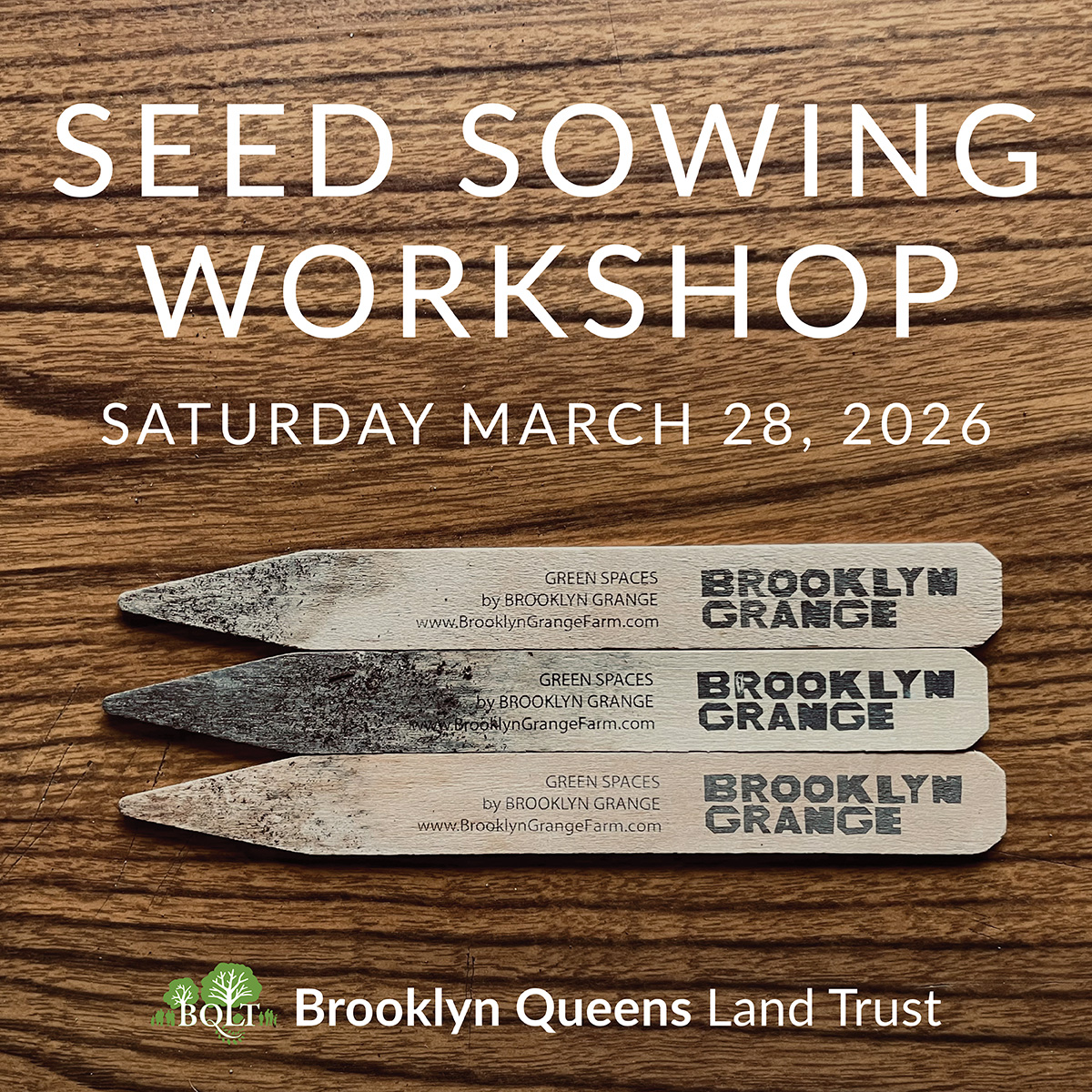 The 2026 Fourth Annual Seed Sowing Workshop and Seed Swap with Brooklyn Grange
